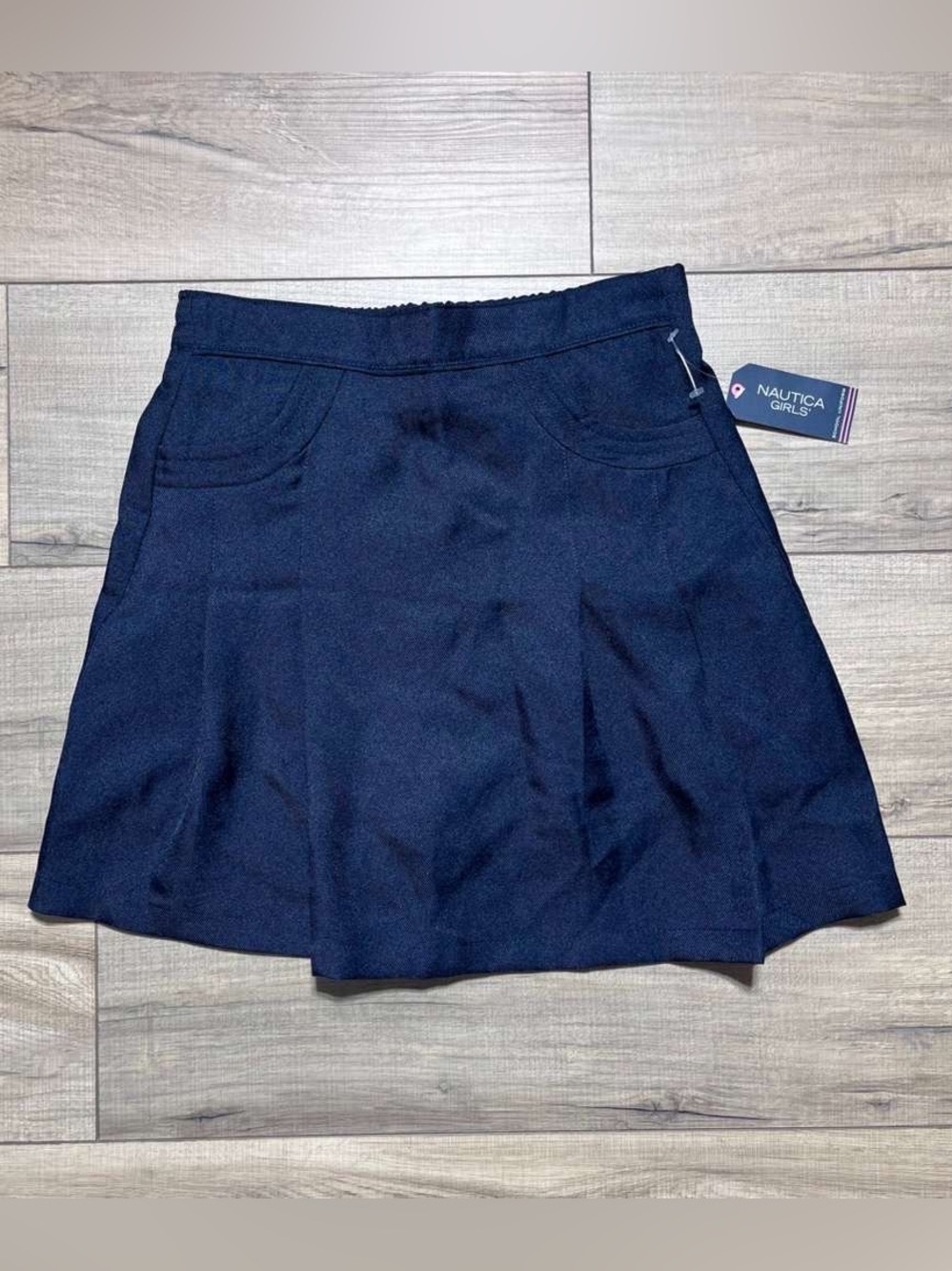 Nautica Girls School Uniform‎ Pleated Scooter Skort Size 14 Navy Blue